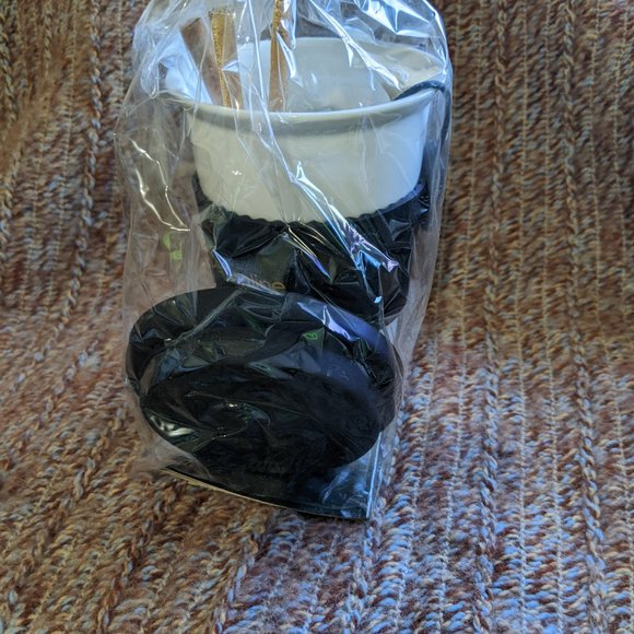 Coffee/Tea Cup W/black Lid And Tea Holder - Picture 4 of 8
